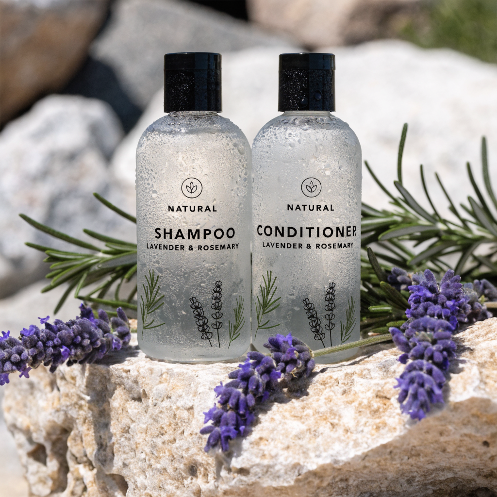 Productos capilares naturales en uso diario